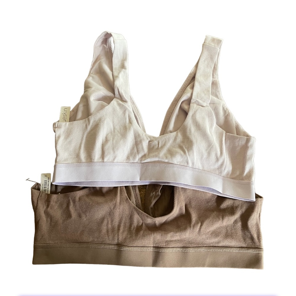 Bundle of 2 Brandnew Nueskin Brown & Orchid Hush Rib Cotton Triangle Bralette - Picture 8 of 10